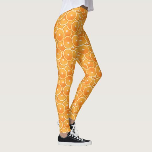 Oranje Schijf Digitale Montage Leggings (Rechts)