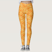 Oranje Schijf Digitale Montage Leggings (Voorkant)