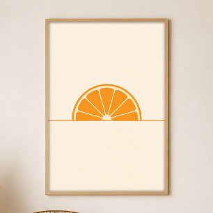 Oranje Schijf Zon Gouache Boho Kunst Poster