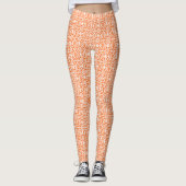 Oranje schil met wit haakpatroon leggings (Voorkant)