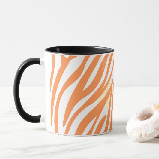 Oranje schilderpatroon Modern Art Design Mok (Met donut)