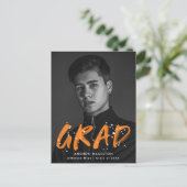 Oranje schilderplaatje fotograafpartij uitnodiging briefkaart (Staand voorkant)