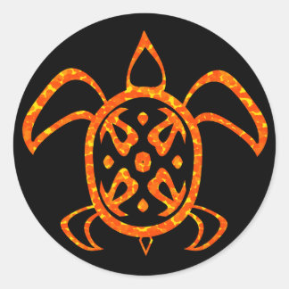 Oranje schildpad Stickers