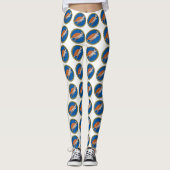 Oranje schildpad zwemmen met een gouden lijst leggings (Voorkant)