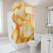 Oranje schillen douchegordijn (In situ)