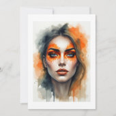 oranje schminken kaart (Voorkant)