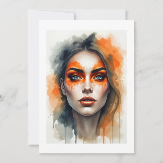 oranje schminken kaart (Voorkant)