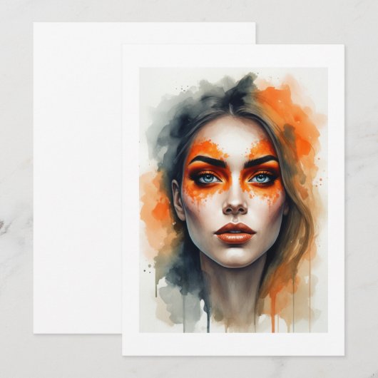 oranje schminken kaart (Voorkant / Achterkant)