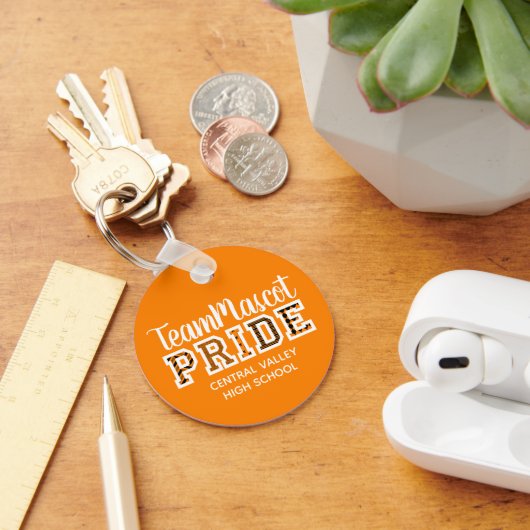 Oranje School Pride Mascot Name Sleutelhanger (Bureau)