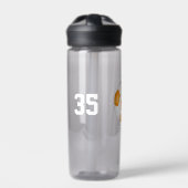 Oranje schoolclubteam kleurt voetballer waterfles (Voorkant)