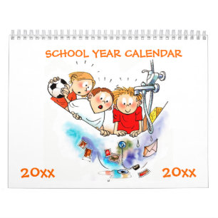 Oranje Schooljaar Kalender Voor Kinderen