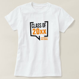 Oranje schooljaar — Spraakbubbel T-shirt