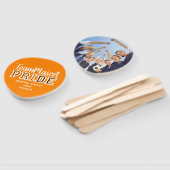 Oranje schoolpride Mascot naam Handboek Handwaaier (Niet-gemonteerd)