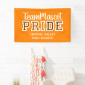 Oranje schoolpride Mascot Name Banner (Insitu)