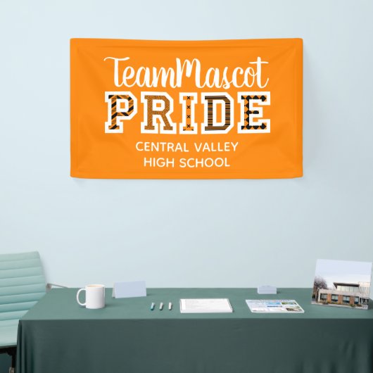 Oranje schoolpride Mascot Name Banner (Beurs)