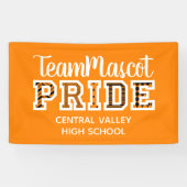 Oranje schoolpride Mascot Name Banner (Horizontaal)