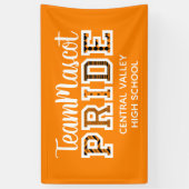 Oranje schoolpride Mascot Name Banner (Verticaal)