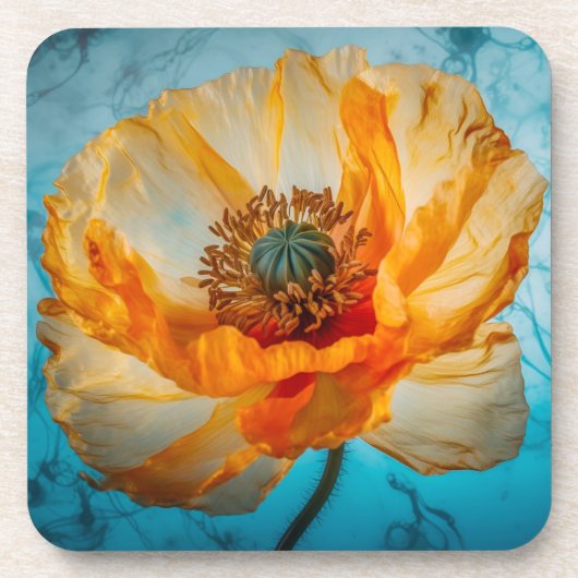 Oranje schoonheid bier onderzetter (Voorkant)