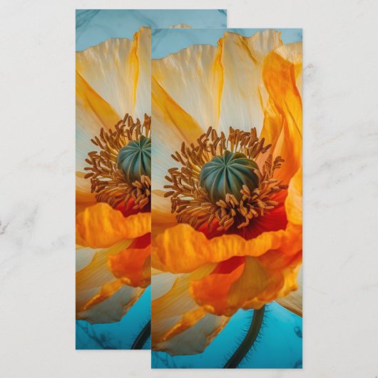 Oranje schoonheid Bladwijzer Menu (Voorkant / Achterkant)