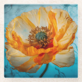 Oranje schoonheid glazen onderzetter