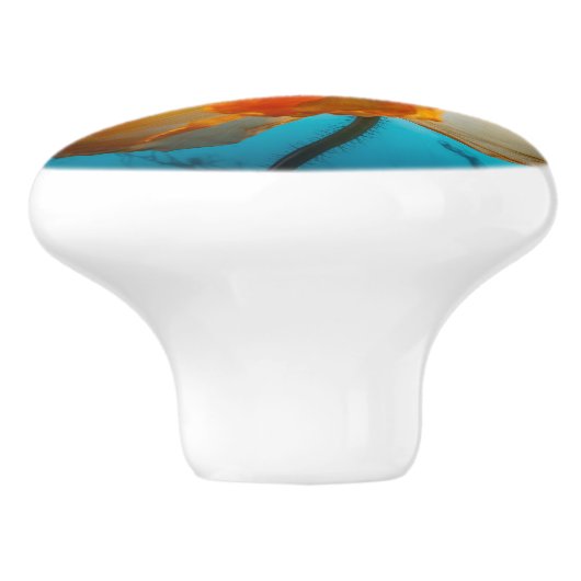 Oranje schoonheid keramische knop (Zijkant)