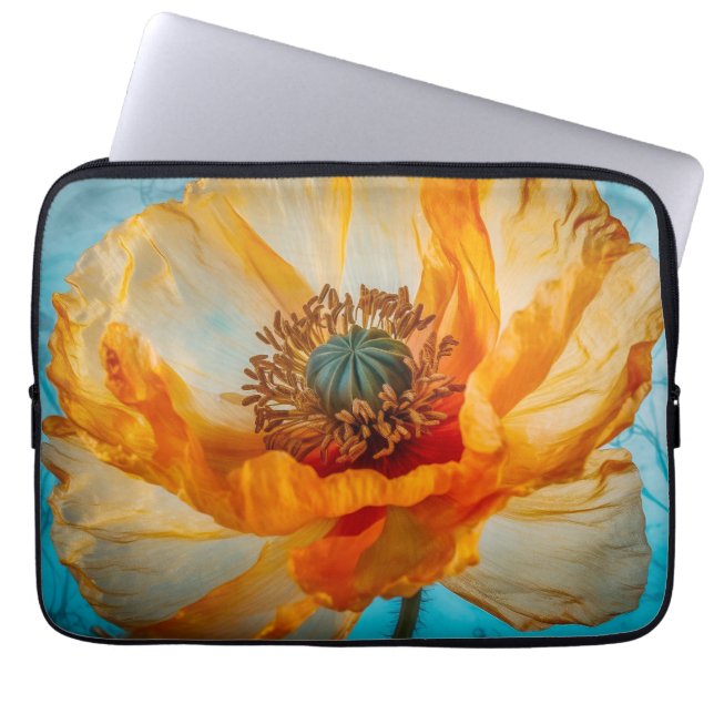 Oranje schoonheid laptop sleeve (Voorkant)