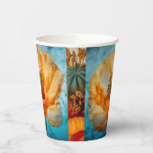 Oranje schoonheid papieren bekers (Links)