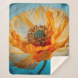 Oranje schoonheid sherpa deken