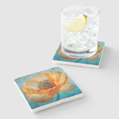 Oranje schoonheid stenen onderzetter (Zijkant)