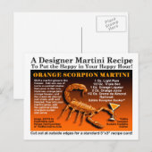 Oranje Schorpioen Halloween Martini Recept Briefka Briefkaart (Voorkant / Achterkant)