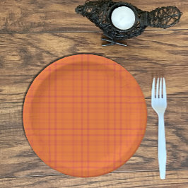 Oranje Schotse ruit Papier bord