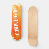 Oranje schouderblad persoonlijk skateboard (Voorkant)