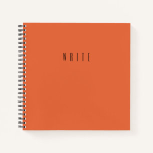 Oranje schrijftypografische tekst notitieboek