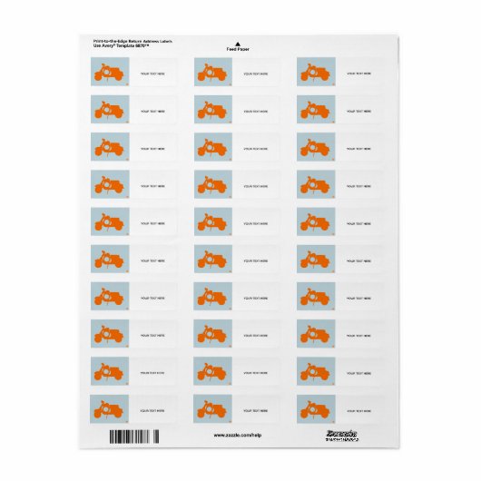 Oranje scooter etiket (Full Sheet)