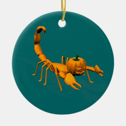 Oranje Scorpion Keramisch Ornament (Voorkant)