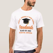 Oranje Script Afstuderen Custom 2025 Afstuderen T-shirt (Voorkant)