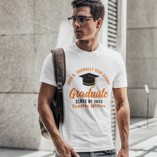 Oranje Script Afstuderen Custom 2025 Afstuderen T-shirt