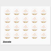 oranje script happy thanksgiving ronde sticker (Vel)