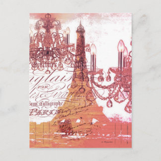 oranje scriptkroonkroes parijs eiffeltoren briefkaart