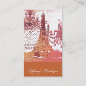 oranje scriptkroonkroes parijs eiffeltoren visitekaartje (Voorkant)