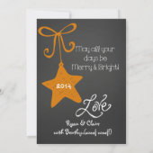 Oranje Scrolls Gepersonaliseerd Foto Vakantie Kaar Feestdagenkaart (Achterkant)