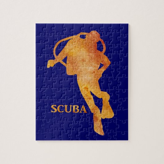 Oranje SCUBA-schijf verbrand Legpuzzel (Verticaal)