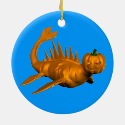 Oranje Seadragon Keramisch Ornament (Achterkant)