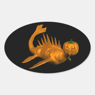 Oranje Seadragon Ovale Sticker