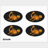 Oranje Seadragon Ovale Sticker (Vel)