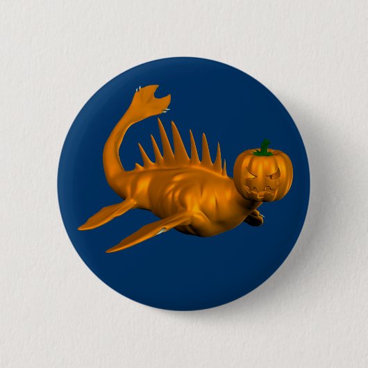 Oranje Seadragon Ronde Button 5,7 Cm (Voorkant)
