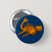 Oranje Seadragon Ronde Button 5,7 Cm (Voorkant /achterkant)