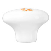 Oranje Seahorse Keramische Knop (Zijkant)