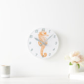 Oranje Seahorse Ronde Klok (Huis)