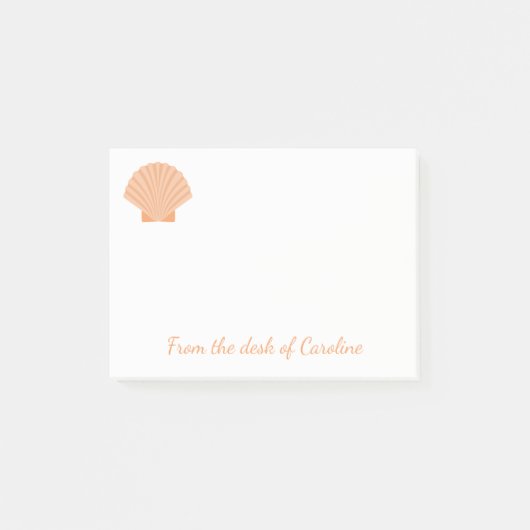 Oranje Seashell Nautical Beach - Liefde Post-it® Notes (Voorkant)